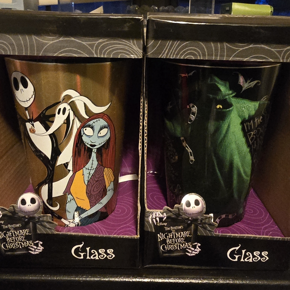 Disney Nightmare Before Christmas Glass Set - Gold and Green